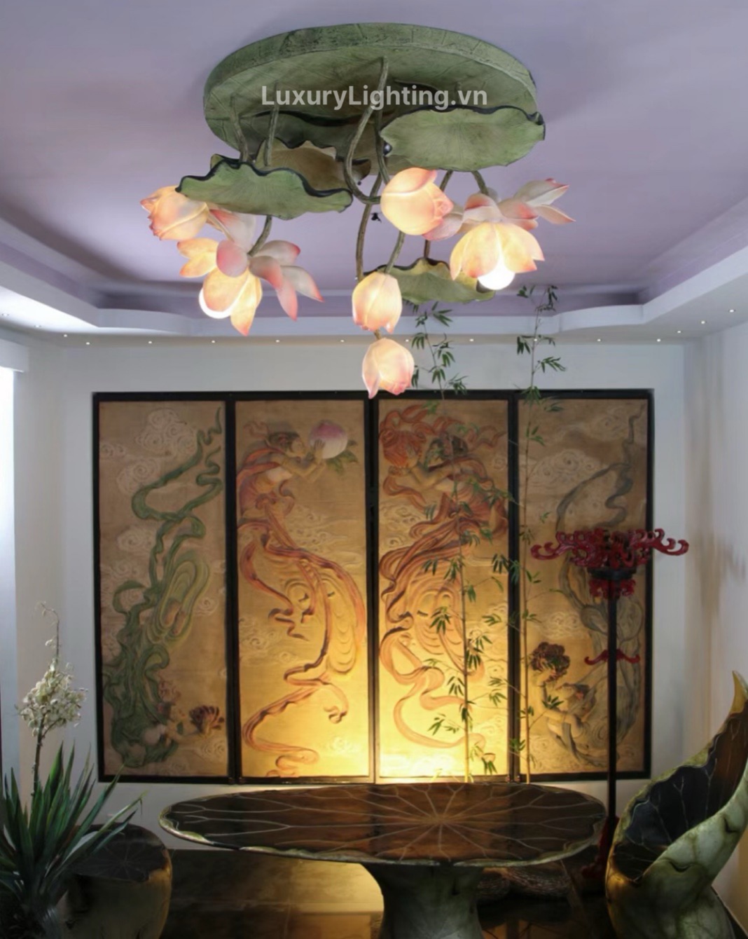  Đèn Indochine Hoa Sen - LuxuryLighting.vn