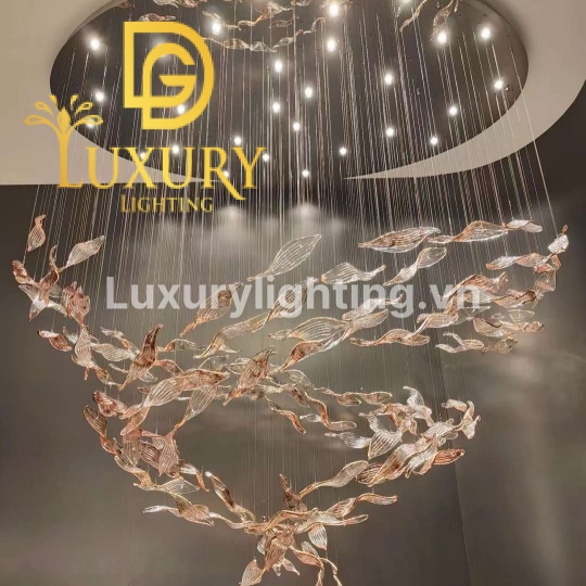 ĐÈN LÁ  THUỶ TINH THIẾT KẾ LTK-006